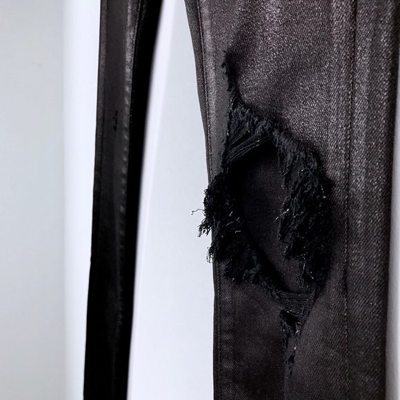 AMIRI Black Broken Wax Stack Skinny Jeans Size 29 - Picture 5 of 8